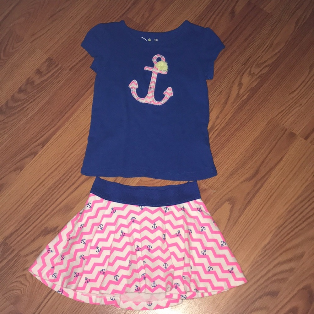 Jumping Beans matching skirt and top outfit, 2t